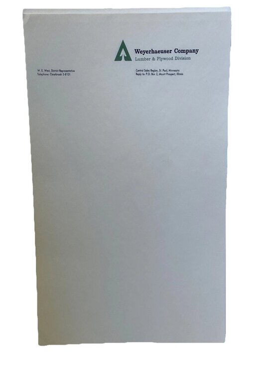 Weyerhaeuser Company Other - Weyerhaeuser Company Vintage Stationery Letterhead Plywood Lumber Paper Lot 11pc